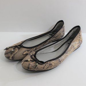 SAM EDELMAN Circus Snakeskin Print Ballet Flats